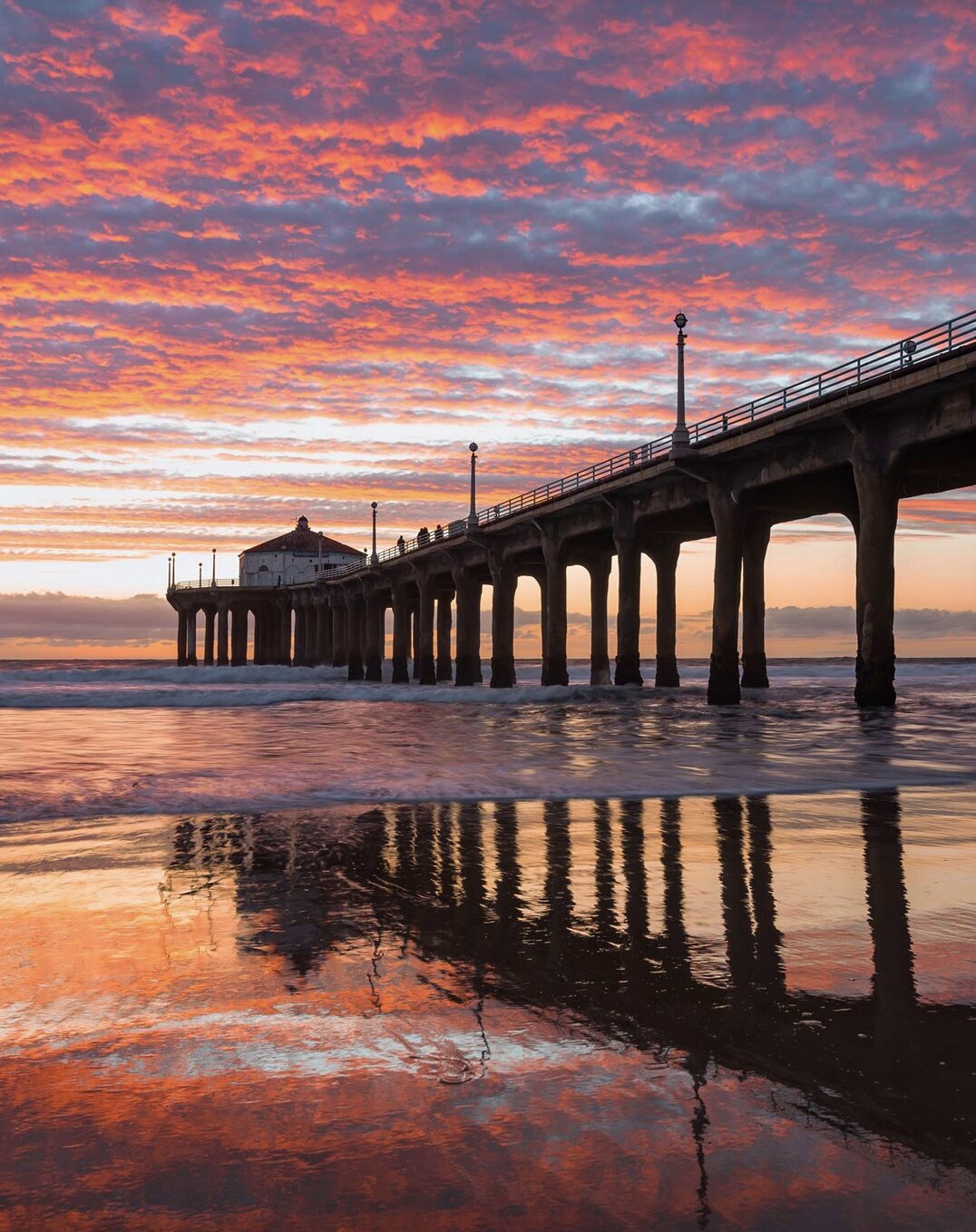 Manhattan Beach pier at sunset